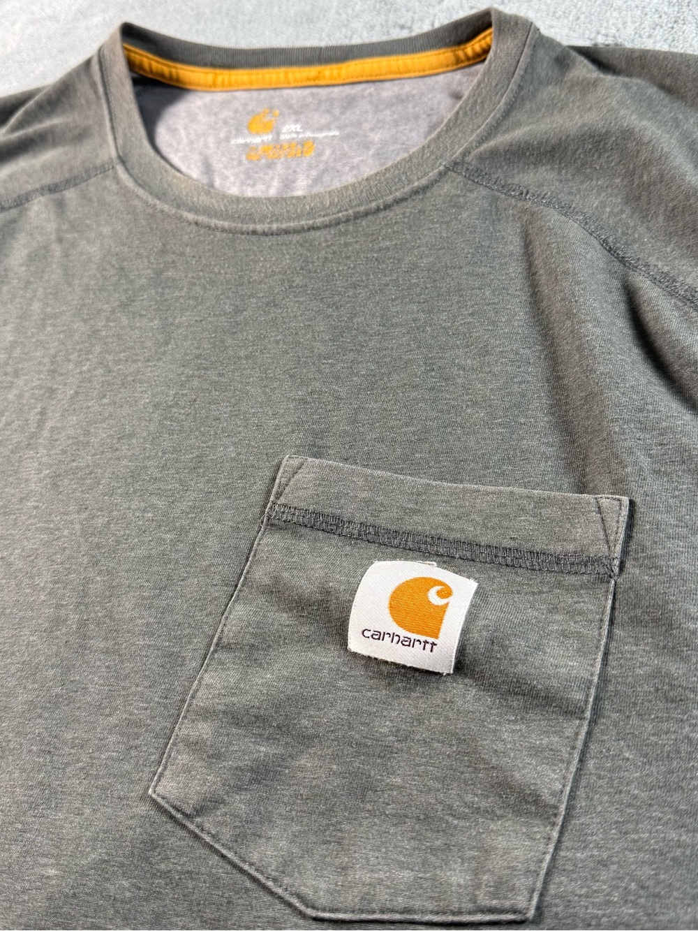Carhartt Force Gray T Shirt Loose Relaxed Fit Short Sleeve Pocket Size XL
